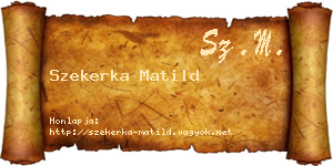 Szekerka Matild névjegykártya